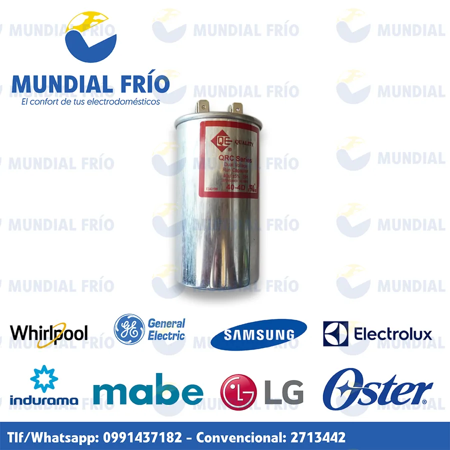 Capacitores para electrodomésticos del catálogo de Mundial Frío