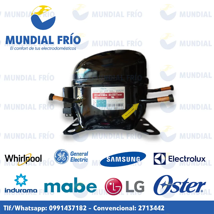 Compresor para refrigeración, fotografía de catálogo de Mundial Frío